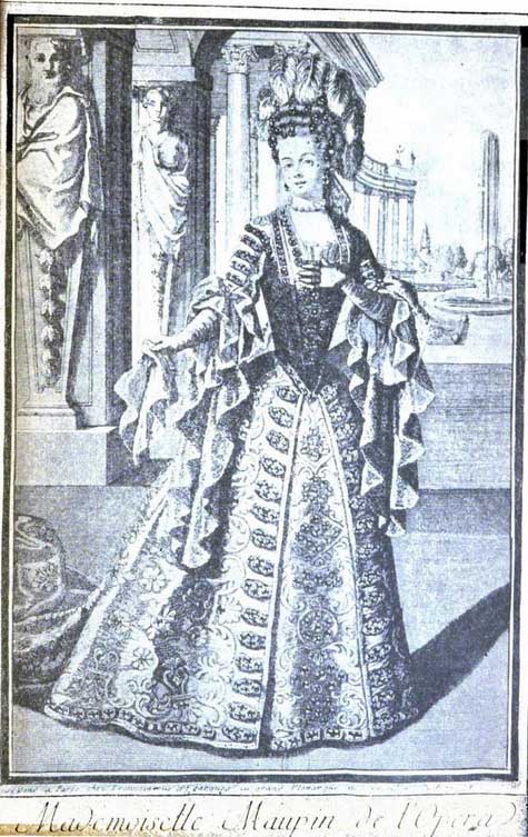 Early engraving of Julie D'Aubigny